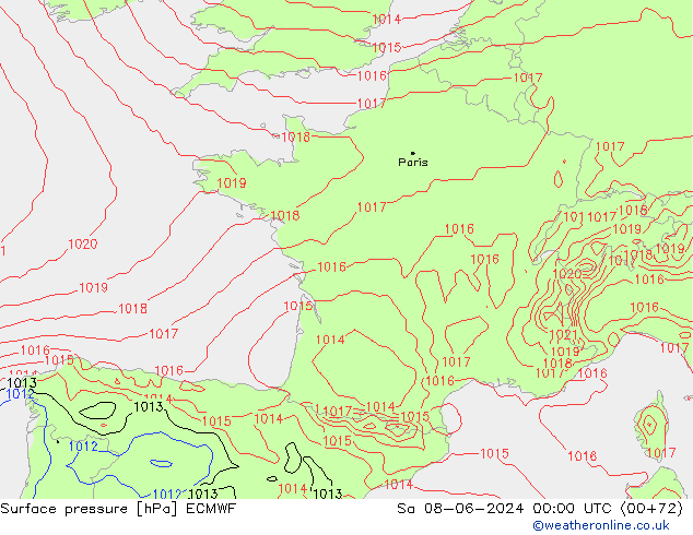 pression de l'air ECMWF sam 08.06.2024 00 UTC