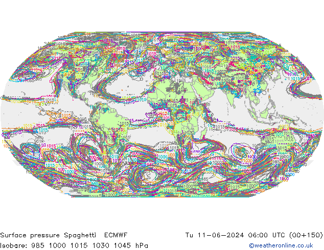 pression de l'air Spaghetti ECMWF mar 11.06.2024 06 UTC