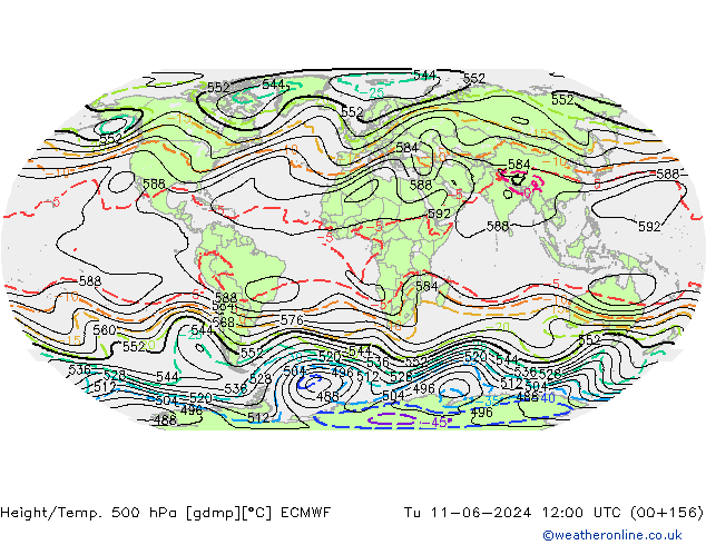 Géop./Temp. 500 hPa ECMWF mar 11.06.2024 12 UTC