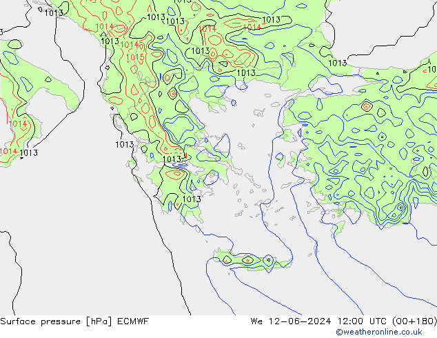 приземное давление ECMWF ср 12.06.2024 12 UTC