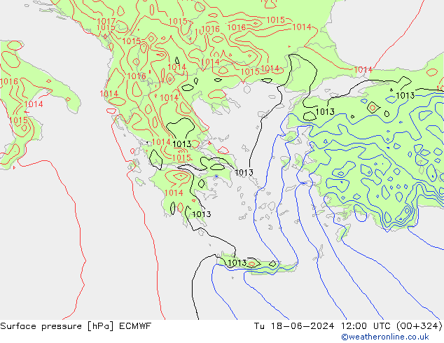 pression de l'air ECMWF mar 18.06.2024 12 UTC