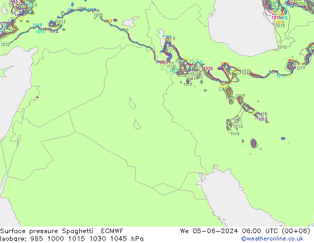 приземное давление Spaghetti ECMWF ср 05.06.2024 06 UTC