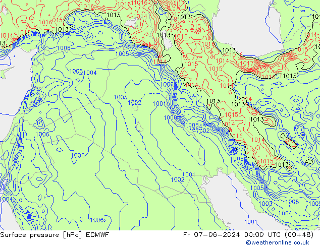 ciśnienie ECMWF pt. 07.06.2024 00 UTC