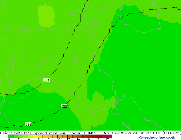 Geop. 500 hPa Spread ECMWF lun 10.06.2024 06 UTC