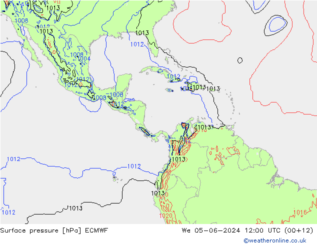 Luchtdruk (Grond) ECMWF wo 05.06.2024 12 UTC