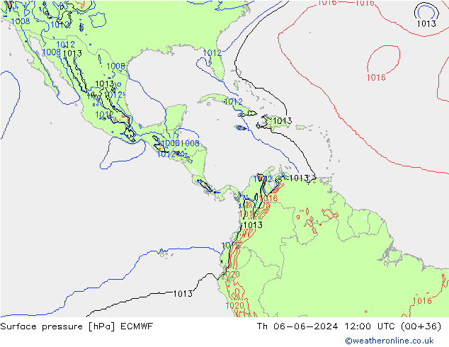 Luchtdruk (Grond) ECMWF do 06.06.2024 12 UTC