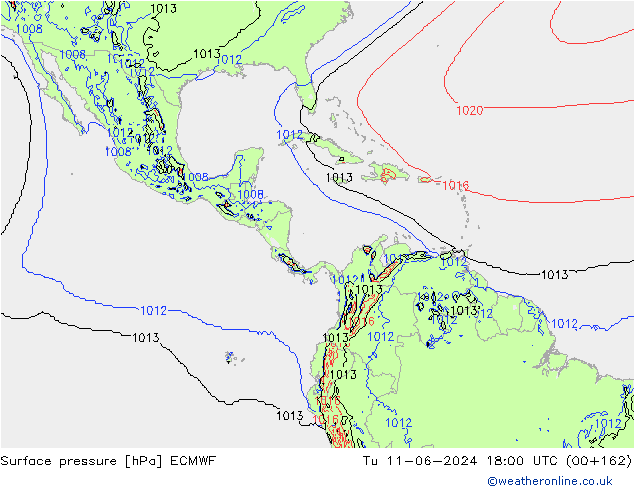 Luchtdruk (Grond) ECMWF di 11.06.2024 18 UTC