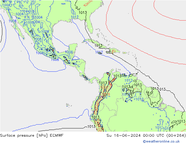 Surface pressure ECMWF Su 16.06.2024 00 UTC