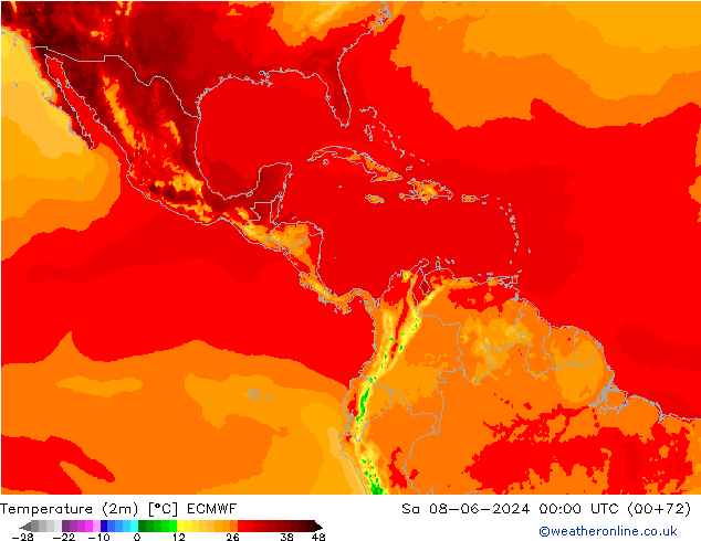 Temperatura (2m) ECMWF sáb 08.06.2024 00 UTC