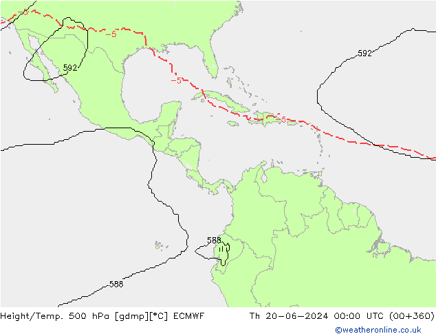 Height/Temp. 500 гПа ECMWF чт 20.06.2024 00 UTC