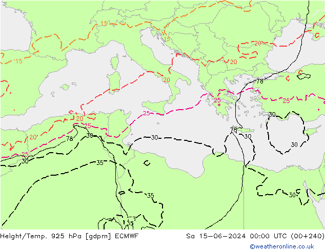 Height/Temp. 925 hPa ECMWF  15.06.2024 00 UTC