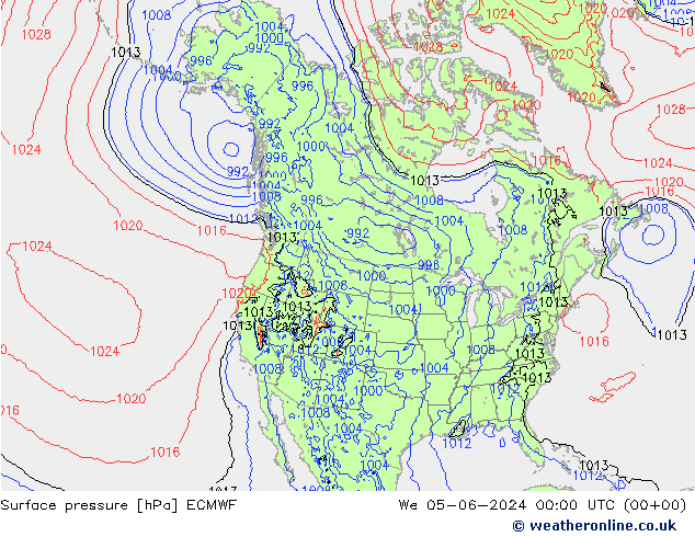 地面气压 ECMWF 星期三 05.06.2024 00 UTC