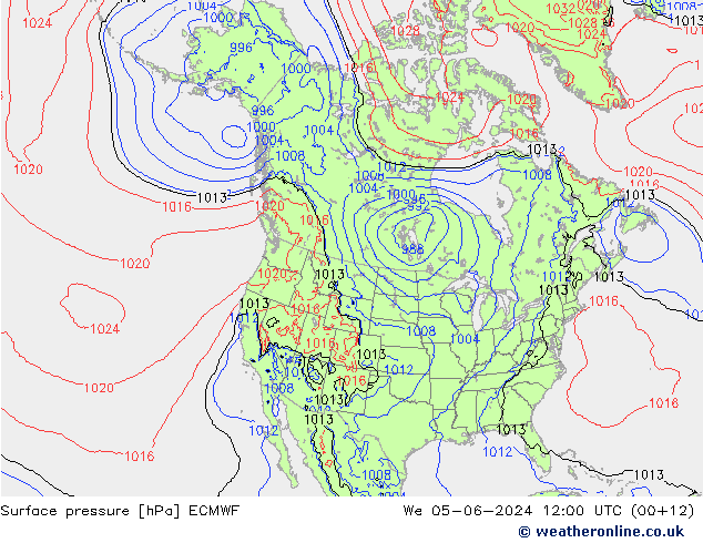 Bodendruck ECMWF Mi 05.06.2024 12 UTC