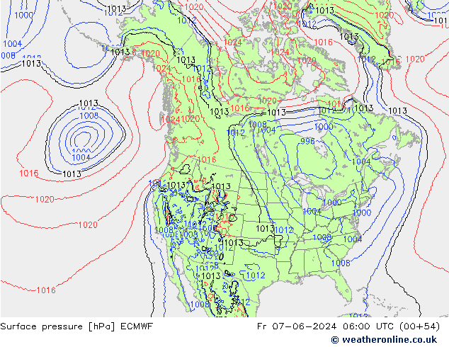 Bodendruck ECMWF Fr 07.06.2024 06 UTC