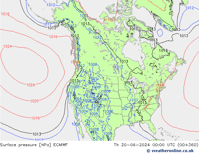 Bodendruck ECMWF Do 20.06.2024 00 UTC