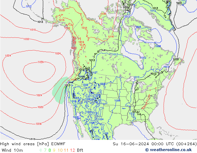 High wind areas ECMWF dom 16.06.2024 00 UTC