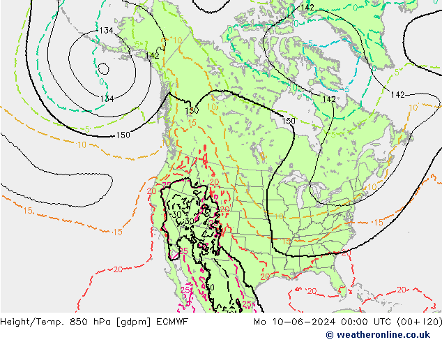 Height/Temp. 850 hPa ECMWF  10.06.2024 00 UTC