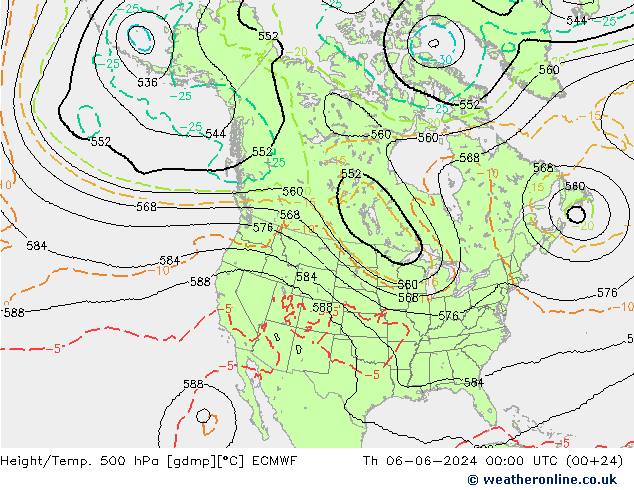 Géop./Temp. 500 hPa ECMWF jeu 06.06.2024 00 UTC