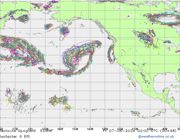 Isotachs Spaghetti ECMWF Fr 07.06.2024 00 UTC