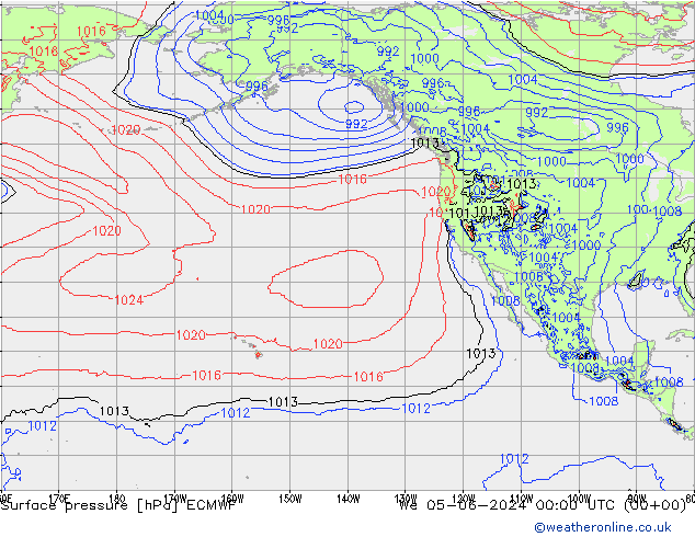 Pressione al suolo ECMWF mer 05.06.2024 00 UTC