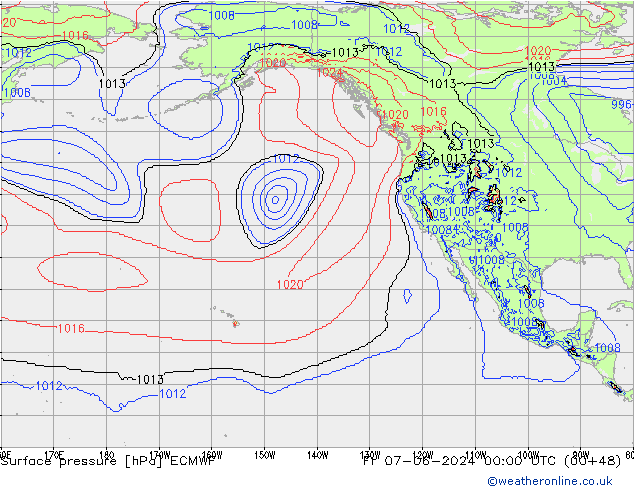 Surface pressure ECMWF Fr 07.06.2024 00 UTC