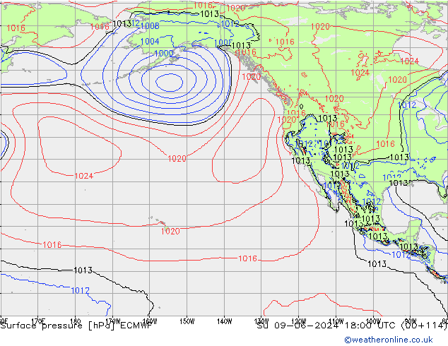 Bodendruck ECMWF So 09.06.2024 18 UTC