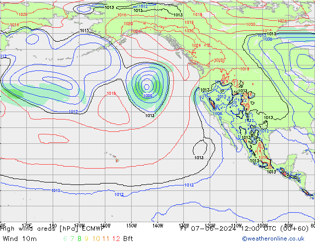 Izotacha ECMWF pt. 07.06.2024 12 UTC