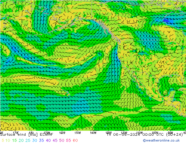 Viento 10 m ECMWF jue 06.06.2024 00 UTC