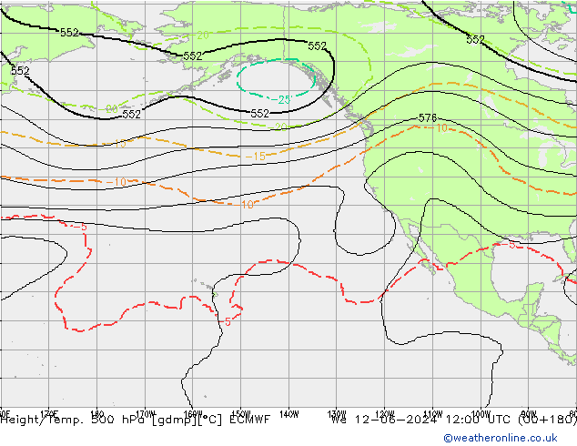 Height/Temp. 500 гПа ECMWF ср 12.06.2024 12 UTC