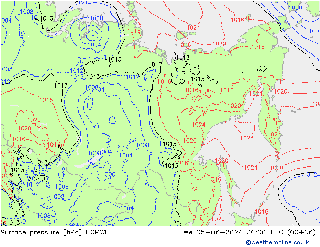 Yer basıncı ECMWF Çar 05.06.2024 06 UTC