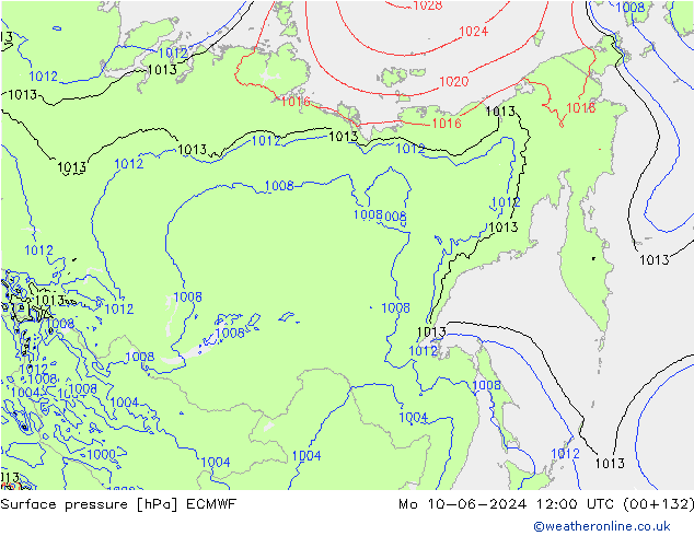 pression de l'air ECMWF lun 10.06.2024 12 UTC