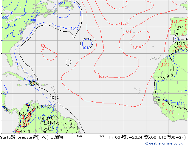 Yer basıncı ECMWF Per 06.06.2024 00 UTC