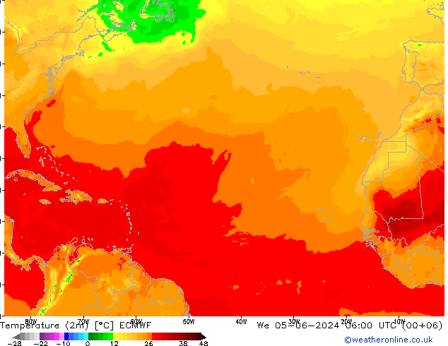 Temperature (2m) ECMWF We 05.06.2024 06 UTC