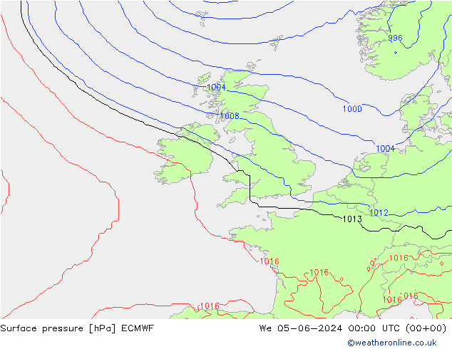 Atmosférický tlak ECMWF St 05.06.2024 00 UTC