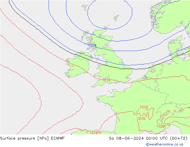 Yer basıncı ECMWF Cts 08.06.2024 00 UTC