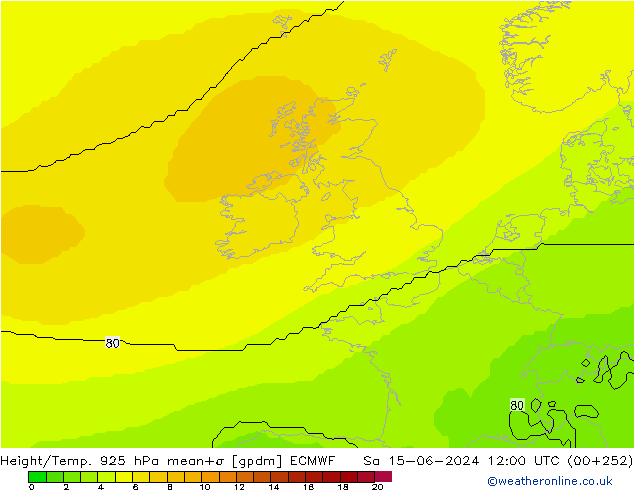 Yükseklik/Sıc. 925 hPa ECMWF Cts 15.06.2024 12 UTC