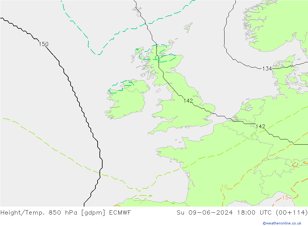 Height/Temp. 850 hPa ECMWF  09.06.2024 18 UTC