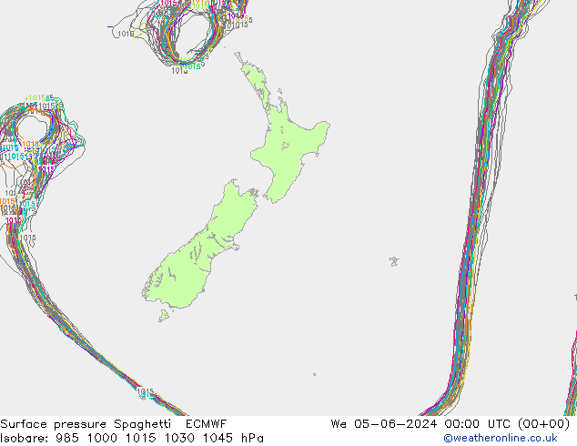 Surface pressure Spaghetti ECMWF We 05.06.2024 00 UTC