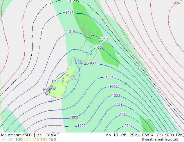 Polarjet/Bodendruck ECMWF Mo 10.06.2024 06 UTC