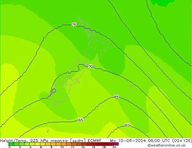 Height/Temp. 925 hPa ECMWF Mo 10.06.2024 06 UTC