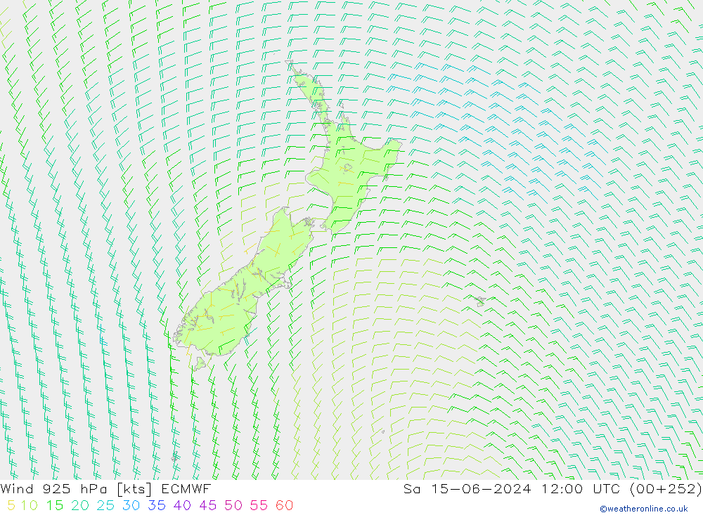 Vent 925 hPa ECMWF sam 15.06.2024 12 UTC