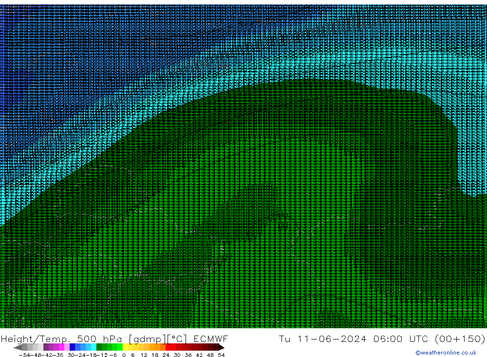 Hoogte/Temp. 500 hPa ECMWF di 11.06.2024 06 UTC