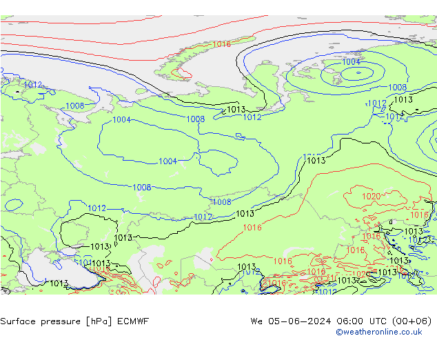 Surface pressure ECMWF We 05.06.2024 06 UTC