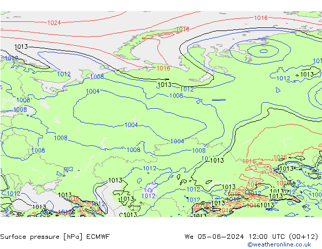 pression de l'air ECMWF mer 05.06.2024 12 UTC