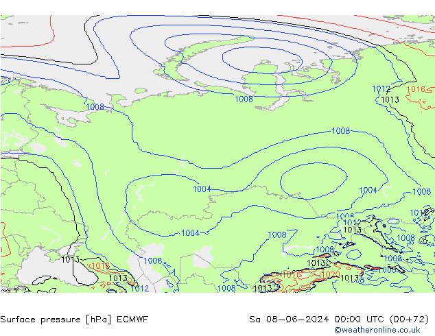 Luchtdruk (Grond) ECMWF za 08.06.2024 00 UTC