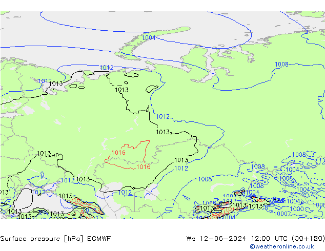 приземное давление ECMWF ср 12.06.2024 12 UTC