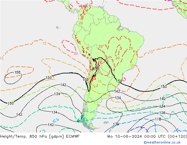 Hoogte/Temp. 850 hPa ECMWF ma 10.06.2024 00 UTC