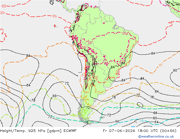 Yükseklik/Sıc. 925 hPa ECMWF Cu 07.06.2024 18 UTC