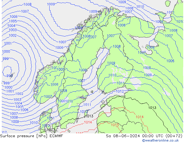 pression de l'air ECMWF sam 08.06.2024 00 UTC