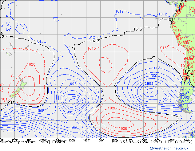 Yer basıncı ECMWF Çar 05.06.2024 12 UTC